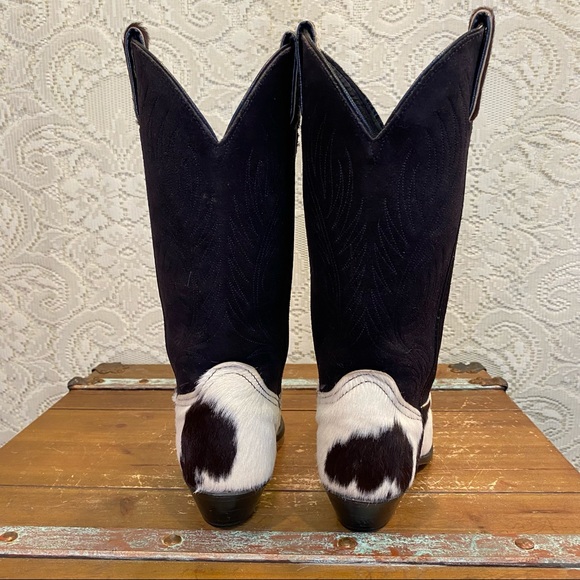 Vintage Suede and Cowhair Cowboy Boots - Picture 7 of 9